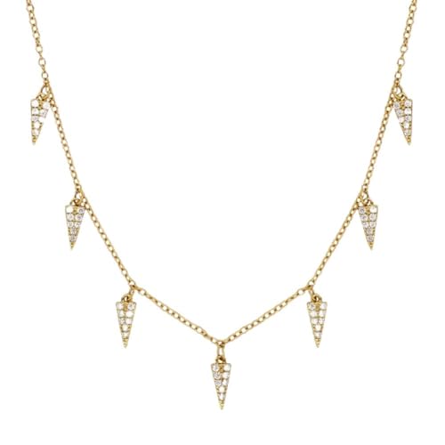 LGYGMD Kronleuchter Dreieck Diamant gestapelt für Frauen Kette Halskette Licht von Generisch