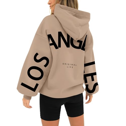 LOS Angeles ORIGINAL Life Zurück Drucken Frosch Kapuzenpullover Damen Hoodie Oversize Oberteile Langarmshirt Teenager Mädchen Frog Pullover Sweatjacke mit Kapuze Herbst Winter Outwear Sport Jacke von Generisch