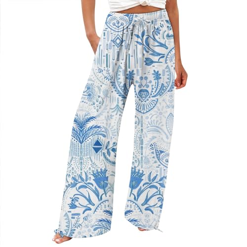 Labor Day Blitzangebote Des Tages Weite Sommerhose Damen Leicht Und Luftig High Waist Strandhose Lang Freizeithose Sommer Palazzo Hose Bequem Stoffhose Meine Bestellungen Anzeigen Konto Von 2025 von Generisch