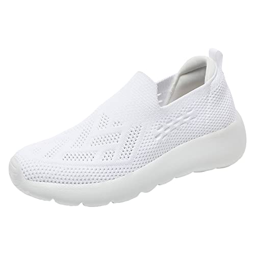 Lässige Damen-Sneaker, klassisch, gestricktes Netzgewebe, schlicht, anmutig, vielseitig, Turnschuhe, leichte Wanderschuhe, atmungsaktive Sommer-Sneaker, weiß, 6.5 UK 3X-Narrow Lässige Damen-Sneaker, klassisch, gestricktes Netzgewebe, schlicht, anmutig, vielseitig, Turnschuhe, leichte Wanderschuhe, atmungsaktive Sommer-Sneaker, weiß, 6.5 UK 3X-Narrow von Generisch