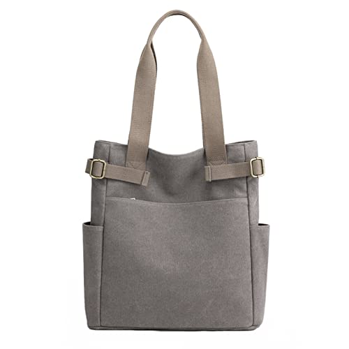 Lässige Handtasche für Damen und Herren, aus Segeltuch, für Damen und Herren, grau, Einheitsgröße Lässige Handtasche für Damen und Herren, aus Segeltuch, für Damen und Herren, grau, Einheitsgröße von Generisch