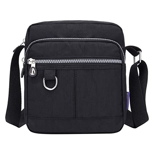 Lässige Nylon-Geldbörse, Handtasche, Crossbody-Tasche, Umhängetasche, Handtasche für Damen, Schwarz , Einheitsgröße von Generisch