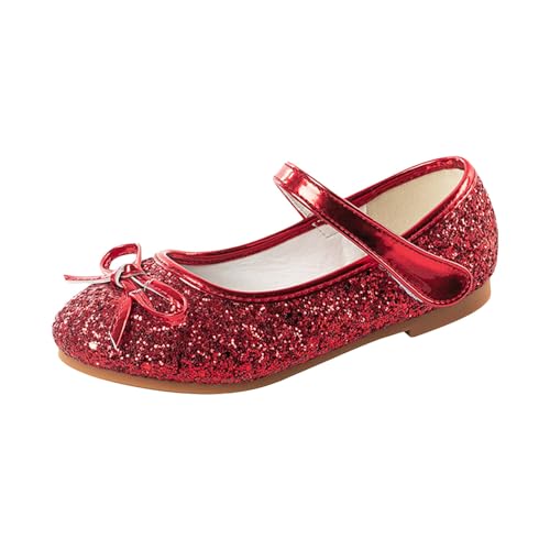 Lässige Seite hohle Schnalle Flach High Heel Römische Schuhe Damen Sommer Sandalen Mode Damen Sandalen Sparkly Ballett Hausschuhe Mädchen, rot, 10 UK Child 3X-Narrow von Generisch