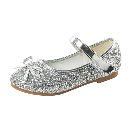 Lässige Seite hohle Schnalle Flach High Heel Römische Schuhe Damen Sommer Sandalen Mode Damen Sandalen Sparkly Ballett Hausschuhe Mädchen, silber, 11.5 UK Child 3X-Narrow von Generisch
