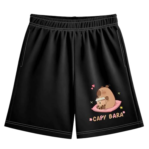 Lässige Shorts für Mädchen mit Capybara-Aufdruck, elastischer Bund, für die Schule und den Außenbereich, Bequeme, Dehnbare Hose für Kleinkinder im Alter von 2 bis 12 Jahren Baby (Black, 11-12 Years) Lässige Shorts für Mädchen mit Capybara-Aufdruck, elastischer Bund, für die Schule und den Außenbereich, Bequeme, Dehnbare Hose für Kleinkinder im Alter von 2 bis 12 Jahren Baby (Black, 11-12 Years) von Generisch