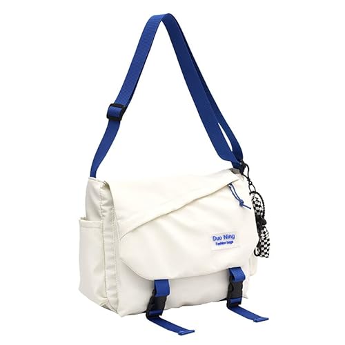 Lässige Umhängetasche aus Segeltuch für Damen und Herren, koreanischer Stil, große Kapazität, Umhängetasche, minimalistisches Design für Studenten, den täglichen Gebrauch und auf Reisen, weiß 2 Lässige Umhängetasche aus Segeltuch für Damen und Herren, koreanischer Stil, große Kapazität, Umhängetasche, minimalistisches Design für Studenten, den täglichen Gebrauch und auf Reisen, weiß 2 von Generisch