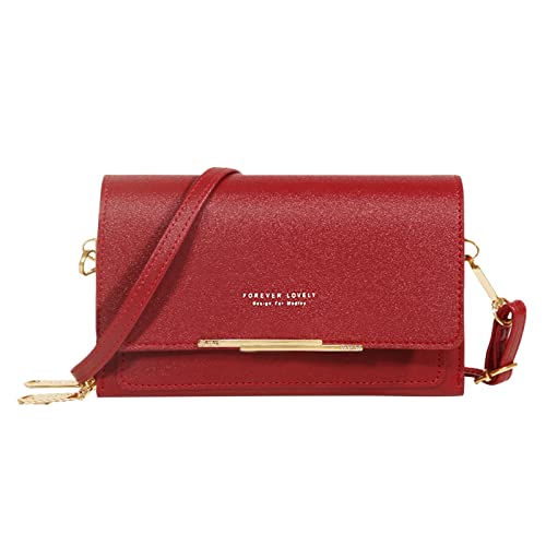 Lässige Umhängetasche für Damen, verstellbarer Riemen, Schultertasche mit Sichtfenster für Handy, Laptop, Messenger und Schultertaschen, a, Einheitsgröße von Generisch