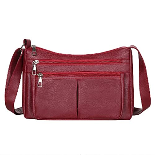 Lässige modische und vielseitige Ledertasche, Umhängetasche, rot, Einheitsgröße Lässige modische und vielseitige Ledertasche, Umhängetasche, rot, Einheitsgröße von Generisch