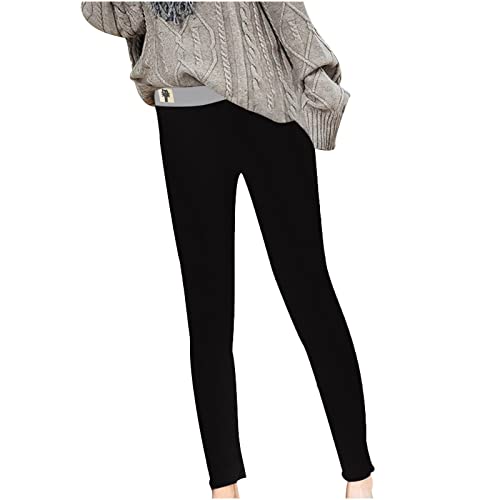 Lamb Jogginghose Damen Warme Verdickte Fleece Schlanke Hose Winter Lamm Plüsch Frauen Gefütterte Hohe Taille Übergroße Leggings Damen lässig Druck Plüsch Modelle der Böden Leggings Böden warme Hose von Generisch