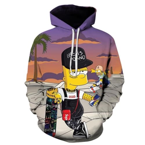Langärmeliges Kapuzen-Sweatshirt – Jungen Mädchen Simpsonn3d bedrucktes Kapuzen-Sweatshirt locker vielseitig mit Taschen Sweatshirt – D24, violett, XS-6XL Langärmeliges Kapuzen-Sweatshirt – Jungen Mädchen Simpsonn3d bedrucktes Kapuzen-Sweatshirt locker vielseitig mit Taschen Sweatshirt – D24, violett, XS-6XL von Generisch