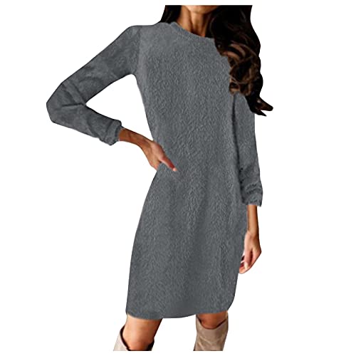 Langarm Kleid Damen Kurz - Strickkleid Damen Langarm Plüsch Pulloverkleid Weich Und Bequem Sweater Kleid Einfarbige Jerseykleid Feinstrick Etuikleid Curvy Minikleid Elegant Midikleid Bleistiftkleid Langarm Kleid Damen Kurz - Strickkleid Damen Langarm Plüsch Pulloverkleid Weich Und Bequem Sweater Kleid Einfarbige Jerseykleid Feinstrick Etuikleid Curvy Minikleid Elegant Midikleid Bleistiftkleid von Generisch
