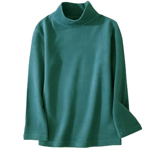 Langarmshirt Für Mädchen Baumwolle, Rollkragen Tops Girl's Atmungsaktiv Langarm Oberteil, Bequeme Pullover Kinder Solide Farbe Weiche Kinderkleidung Leichter Top Freizeit Outfit Gr.100-160 von Generisch