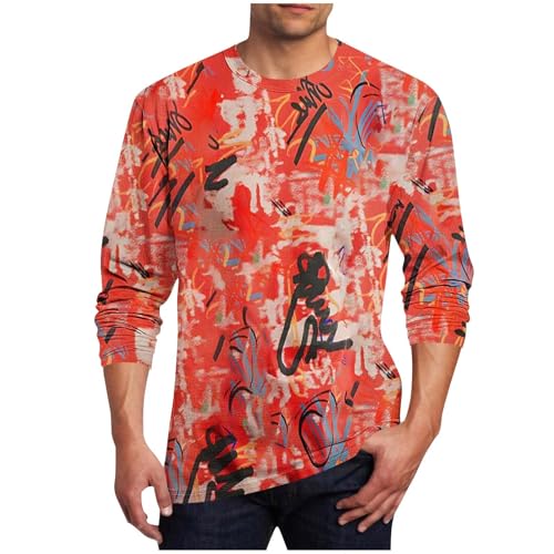 Langarmshirt Herren Longsleeve Mode Motiv Shirt Freizeit Oberteile Sportshirt Rundhals Casual Sport T-Shirt Outdoor Modische Tshirt Langarm Männer Pullover Top Rot XL Langarmshirt Herren Longsleeve Mode Motiv Shirt Freizeit Oberteile Sportshirt Rundhals Casual Sport T-Shirt Outdoor Modische Tshirt Langarm Männer Pullover Top Rot XL von Generisch