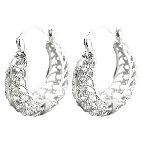 Lange Dünne Ohrringe Elegante hohle Retro-Ohrringe. Die perfekte Kombination aus exquisiter Handwerkskunst und klassischem Design zeigt Persönlichkeit und Charme und eignet Stäbchen (Silver, One Size) von Generisch