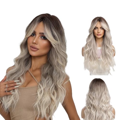 Lange Haar Perücke, lange lockige Perücken für Frauen | Langwellige synthetische Faser -Locken,Fashion Headwear Styling Tool, Cosplay -Partyzubehör für Frauen Girls von Generisch