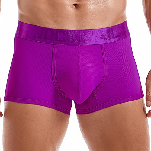 Lange Unterhosen Herren Gummibund Leicht Slips Herren Mehrfarbig Mehrfarbig Herren Retro Boxershorts 3er Pack Unterhosen Männer Slip Geschenk Für Den Freund Sport Boxershorts Herren Lila XXL von Generisch
