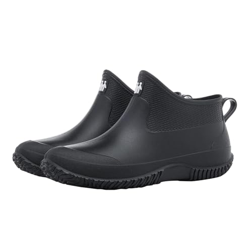 Langschaft Gummistiefel Halbstiefel Damen Damen Regenstiefel Kurze Slip Freizeitschuhe Kurze Stiefeletten Outdoor Fashion Herren Freizeitschuhe Schuhe 40 Neu (Black,45) von Generisch