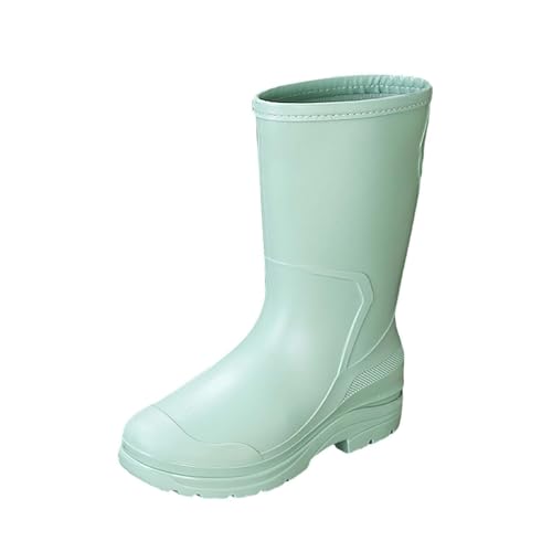 Langschaft Gummistiefel Halbstiefel Damen Short Rain Boots for Womens Ankle Rainboot Garden Boot Ladies Rubber Outside Work With Comfort Schuhe 38,5 Damen (Green,37) von Generisch