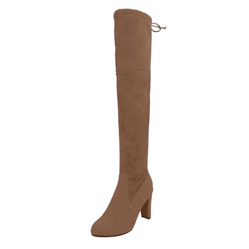 Langschaftstiefel Damen Warm Gefüttert Elegant Mit Reißverschluss | Wildleder Westernstiefel Hohe Mit Feiner Absatz | Wasserdicht Winterstiefel Lange Chelsea Boots Klassischer Overknees Stiefel Langschaftstiefel Damen Warm Gefüttert Elegant Mit Reißverschluss | Wildleder Westernstiefel Hohe Mit Feiner Absatz | Wasserdicht Winterstiefel Lange Chelsea Boots Klassischer Overknees Stiefel von Generisch
