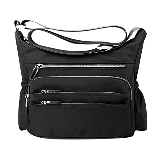 Laptop-Umhängetasche für Damen, mehrere Taschen, lässige Umhängetasche, Damen-Schultertasche, Kuriertasche, Handtasche für den täglichen Gebrauch, Reisekamera-Schultertasche, Schwarz , Einheitsgröße von Generisch