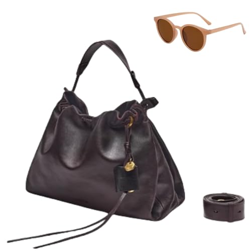 Large Capacity One-Shoulder Underarm Bag,Soft Lightweight Pleated Bags for Women,Slouchy Retro Styles Crossbody Bags von Generisch