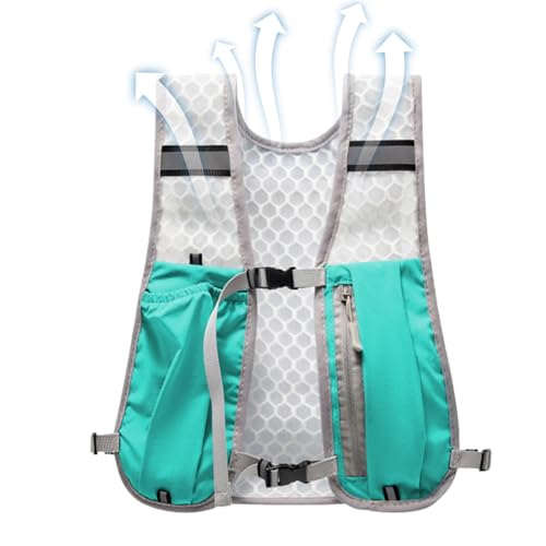 Lauf-Handyhalter, Weste, Handyhalterung, Brusttasche, Trinkrucksack, leichte Laufgürteltasche mit 500 ml Wasserflaschen-Aufbewahrungstasche für Damen und Herren, himmelblau, B, Unisex von Generisch