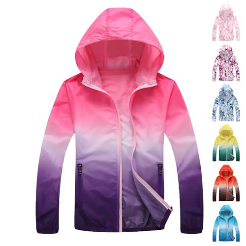 Laufjacke Damen, Fahrradjacke Damen, Übergangsjacke Leicht Sommerjacke Mit Kapuze Große Größen Wasserdichte Jacke Outdoor Dünn Windjacke Sommer, Must Have von Generisch