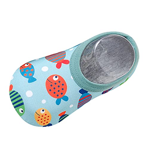 Lauflernschuhe Winter 18 Comicstrip Schwimmen Wasser rutschfeste Mädchen Schuhe Socken Jungen Baby Barefuss Kinder Baby-Schuhe Badeschuhe Kind (Sky Blue, One Size) von Generisch