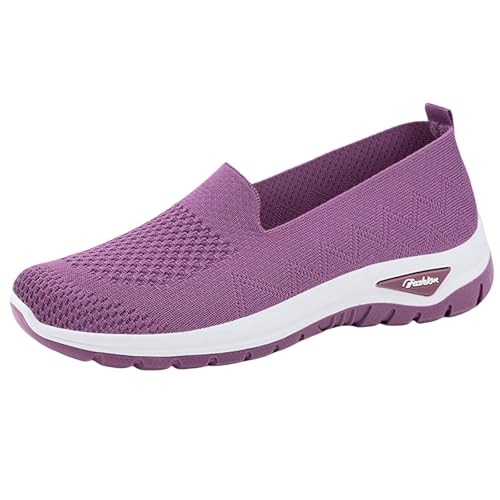 Laufschuhe Damen Mesh Aushöhlen Atmungsaktive Sportschuhe Flat Sole Einfarbige Freizeitschuhe Leichtgewichts Walkingschuhe Slip On Turnschuhe Runde Zehe Alltag Arbeitspendeln Arbeitsschuhe von Generisch