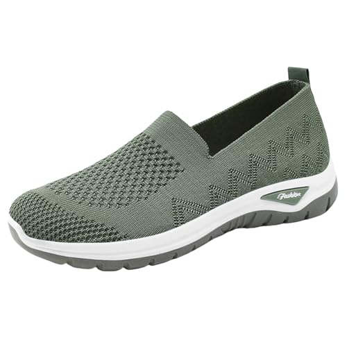 Laufschuhe Damen Mesh Aushöhlen Atmungsaktive Sportschuhe Flat Sole Einfarbige Freizeitschuhe Leichtgewichts Walkingschuhe Slip On Turnschuhe Runde Zehe Alltag Arbeitspendeln Arbeitsschuhe von Generisch