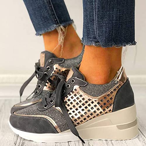 Laufschuhe Damen Sicherheitsschuhe Netz-Up-Sportschuhe rutschfeste Running Schuhe Gym Fitness Schlupfschuhe mit Memory-Schaum Luftpolster Sportschuhe von Generisch