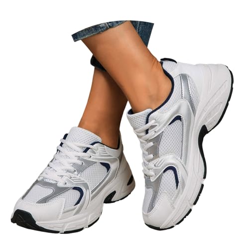Laufschuhe Damen Turnschuhe Slipper Sommer Leichte Schuhe Womens Trainers Freizeitschuhe Stoffschuhe Weiße Sneaker Halbschuhe Sommerschuhe Sportschuhe Elegant Und Bequem Damensneaker Plateau von Generisch