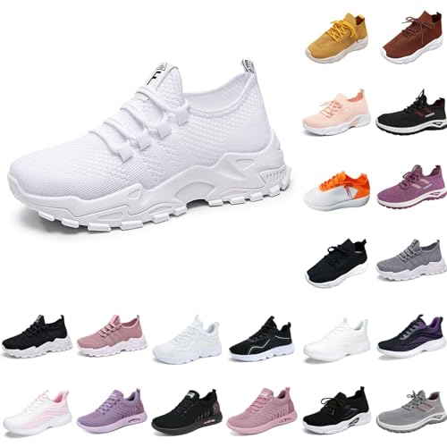 Laufschuhe Damen Turnschuhe Sneaker Damen Leicht Mesh-Obermaterial Arch Support Walkingschuhe Atmungsaktive Bequeme Wanderschuhe Sneaker Joggingschuhe Damensneaker 03-Weiß 37.5 Laufschuhe Damen Turnschuhe Sneaker Damen Leicht Mesh-Obermaterial Arch Support Walkingschuhe Atmungsaktive Bequeme Wanderschuhe Sneaker Joggingschuhe Damensneaker 03-Weiß 37.5 von Generisch