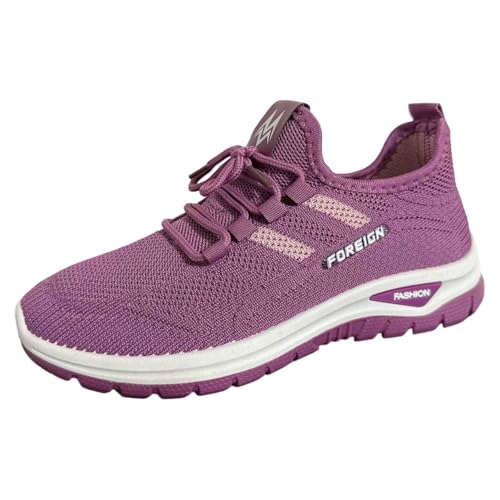 Laufschuhe Damen Turnschuhe Sneaker Damen Leicht Mesh-Obermaterial Arch Support Walkingschuhe Atmungsaktive Bequeme Wanderschuhe Sneaker Joggingschuhe Damensneaker 10-Lila 40 von Generisch