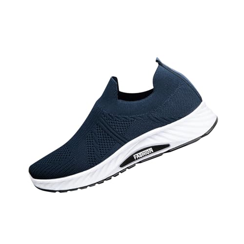 Laufschuhe Herren Schwarz Breeze Schuhe Dicker Sohle Sneaker Slip-On Wanderschuhe Weich Walkingschuhe Luftdurchlässig Turnschuhe Tennisschuhe Trend Fitnessschuhe Modische Freizeitschuhe Schlupfschuhe von Generisch