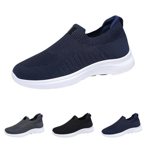 Laufschuhe Herren Schwarz Fitnessschuhe Herren Gym Turnschuhe Mesh Sportschuhe Bequeme Laufschuhe Weite H Trekkingschuhe Weichen Walkingschuhe Atmungsaktive Joggingschuhe Gummisohlen Sneaker von Generisch