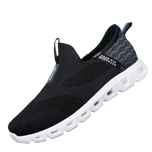 Laufschuhe Herren Schwarz Sportschuhe Slip-On Joggingschuhe Atmungsaktiv Turnschuhe Weich Leicht Walkingschuhe Running Sportschuhe Bequeme Fitnessschuhe Solid Color Freizeitschuhe Breeze Schuhe Laufschuhe Herren Schwarz Sportschuhe Slip-On Joggingschuhe Atmungsaktiv Turnschuhe Weich Leicht Walkingschuhe Running Sportschuhe Bequeme Fitnessschuhe Solid Color Freizeitschuhe Breeze Schuhe von Generisch