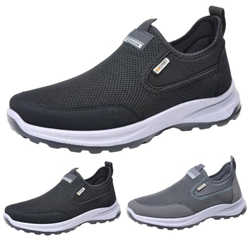 Laufschuhe Herren Slip On Atmungsaktiv OrthopäDische Schuhe - Tennis Fitness Jogging Sportschuhe Ohne SchnüRsenkel Turnschuhe Running Shoes - Mesh Leicht Freizeitschuhe Komfortschuhe Walkingschuhe von Generisch