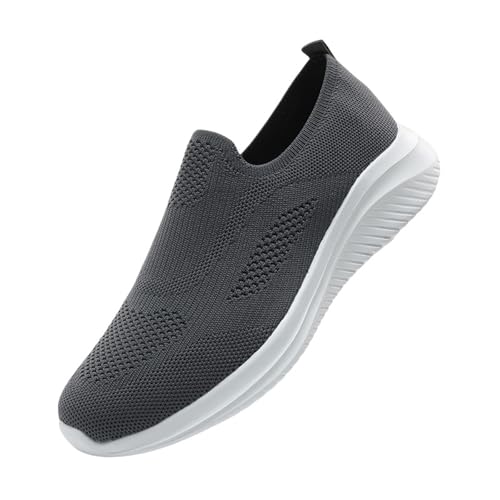Laufschuhe Herren ohne schnürsenkel Sportschuhe Chunky Vermascht Sneaker Flach Freizeitschuhe Weiche Fussbett Walkingschuhe Leichtgewichts Non-Slip Joggingschuhe Dämpfung Outdoorschuhe von Generisch
