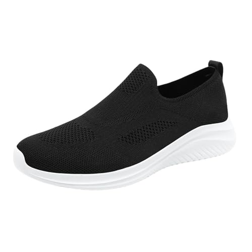 Laufschuhe Herren ohne schnürsenkel Sportschuhe Chunky Vermascht Sneaker Flach Freizeitschuhe Weiche Fussbett Walkingschuhe Leichtgewichts Non-Slip Joggingschuhe Dämpfung Outdoorschuhe von Generisch