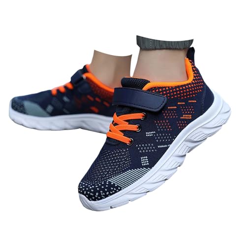 Laufschuhe Kinder, Turnschuhe Jungen Leicht Sportschuhe Atmungsaktiv Hallenschuhe Rutschfeste Outdoor Kinderschuhe Mesh Kinder Sneaker Sport Laufschuhe Sommer Schuhe, Orange, 31 von Generisch