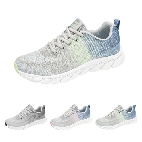 Laufschuhe für Damen, Slip-On-Sneaker, bequeme Walking-Sportschuhe, Tennis, Fitnessstudio, Luftkissen, weiche Sohle, Schnürschuhe, lässig, Netzstoff, atmungsaktiv, leicht, grün, 38.5 EU Laufschuhe für Damen, Slip-On-Sneaker, bequeme Walking-Sportschuhe, Tennis, Fitnessstudio, Luftkissen, weiche Sohle, Schnürschuhe, lässig, Netzstoff, atmungsaktiv, leicht, grün, 38.5 EU von Generisch