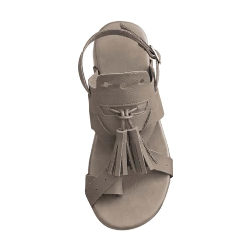 Laufschuhe seitlich hohl Gürtelschnalle flach römische Schuhe Sommermode Damen-Sandalen, khaki, 6.5 UK 3X-Narrow Laufschuhe seitlich hohl Gürtelschnalle flach römische Schuhe Sommermode Damen-Sandalen, khaki, 6.5 UK 3X-Narrow von Generisch