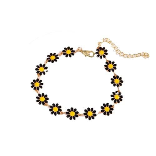 Laufuhren für Herren, kreativer Schmuck, kleines Schlüsselbein-Kette, Armband, Damen, Temperament bemalt, Tropfenglasur, Blumenarmband, Forerunner 55 Uhr, Schwarz , Einheitsgröße von Generisch