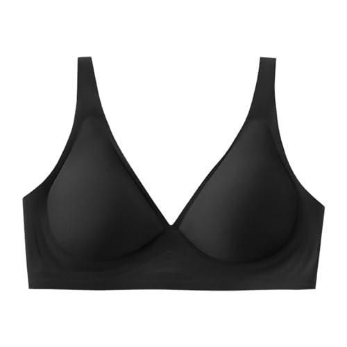 Lavania - Nahtloser Premium Komfort BH, Ohne Buegel Herausnehmbare Einlagen Bequemer Bralette Komfort BH (DE/NL/SE/PL, Alphanumerisch, L, Regular, Regular, Schwarz) von Generisch