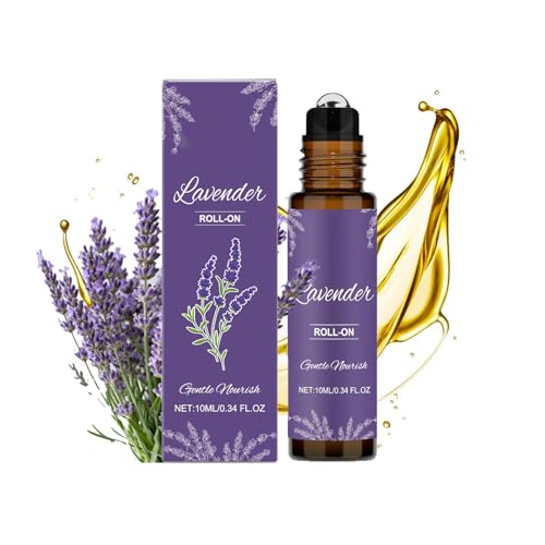 Lavendel Roll-On, 100% Natturen, 2-in-1 Roll-On Lavendel für Parfümerie, Frauen zur Hautpflege und den Familien-Massage, Stressabbau und Entspannend, Lavendelöl Roll-On mit Jojoba & Mandelöl, 10ml von Generisch