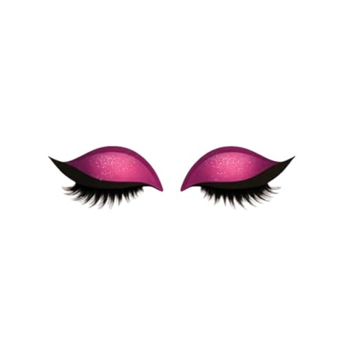 Lazy Eye Shadow Eyelash Patch, 2-In-1 Wiederverwendbare Lidschatten- Und Wimpern-Make-Up-Aufkleber, Eyeshadow Eyelashes Makeup Stickers For Eyes, Einfache Anwendung Eye Makeup Stickers (Red, 1 Pair) von Generisch