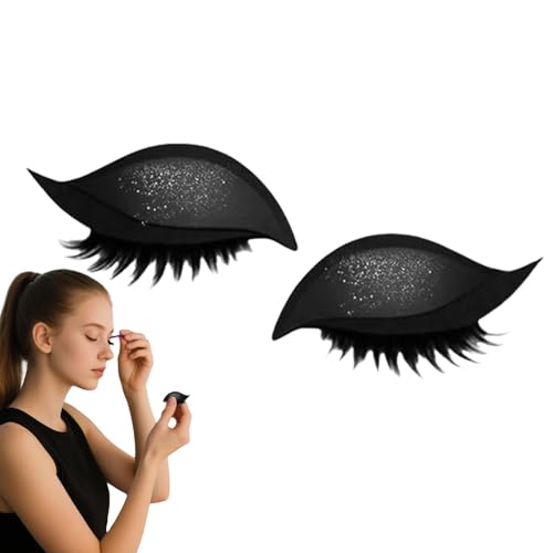 Lazy Eye Shadow Eyelash Patch, 2 Paar Lidschatten-Wimpern-Make-up-Aufkleber, Eyeshadow Eyelashes Makeup Stickers, Wiederverwendbare Augen-Make-up-Aufkleber, Lazy Makeups-Tool von Generisch