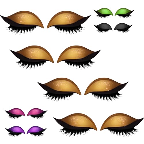 Lazy Eye Shadow Eyelash Patch, 2in1 Reusable Eye Makeup Stickers, 3D Reusable Sticker Eyeshadow with False Lashes Shadow Eyeliner, Natural Curl, Sweat-Proof, for All Eye Shape (4pcs*F) von Generisch