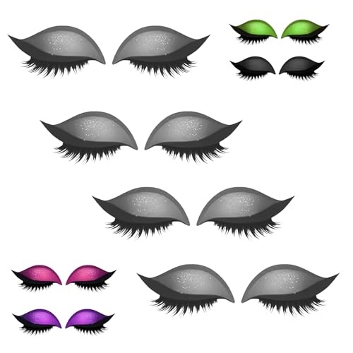 Lazy Eye Shadow Eyelash Patch, 2in1 Reusable Eye Makeup Stickers, 3D Reusable Sticker Eyeshadow with False Lashes Shadow Eyeliner, Natural Curl, Sweat-Proof, for All Eye Shape (4pcs*G) von Generisch